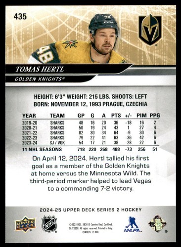 2024-25 UPPER DECK SERIES 2 HOCKEY BASE #301-400 *U-PICK* (PICK from List) - Picture 372 of 402