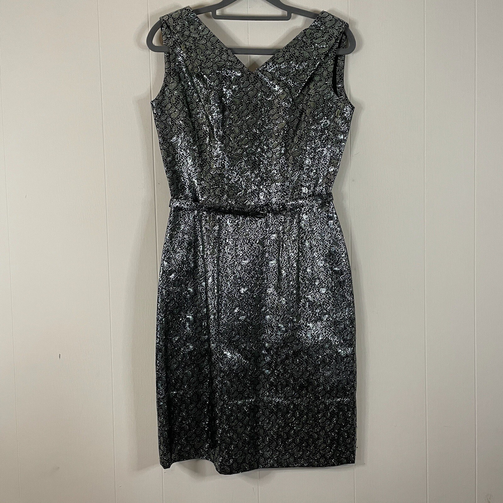 WOMEN’S VINTAGE HARILELA’S METALLIC PAISLEY DRESS… - image 3