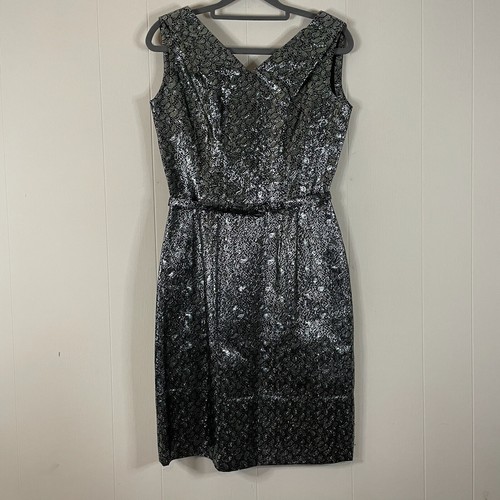 WOMEN’S VINTAGE HARILELA’S METALLIC PAISLEY DRESS SET - SIZE S/M - Picture 3 of 9