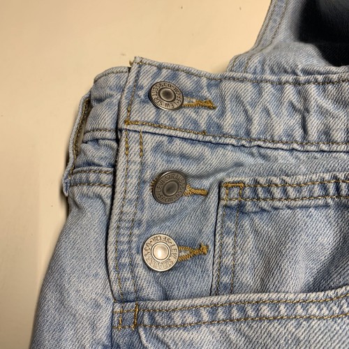 Vtg Levi Strauss Two Horse Brand Overalls Blue Denim Crop Bib Grunge Size 20 W - Picture 6 of 7