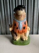 Rare Ceramic Plaster FLINTSTONE BANK Fred Hand Painted 13
