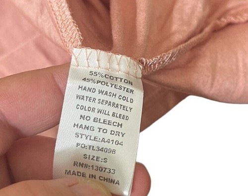 UNIQLO Damen Boho Wickeltop transparente Ärmeldetails mit Häkel in Altrosa - Bild 10 von 11