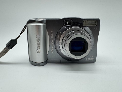 Canon PowerShot A40 Digitalkamera PC1019 2MP Silber 3x Optischer Zoom AA - Bild 2 von 12