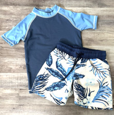 Boy's Tommy Bahama 2-Piece Swimsuit Trunks Rash guard T-Shirt Set, 2T