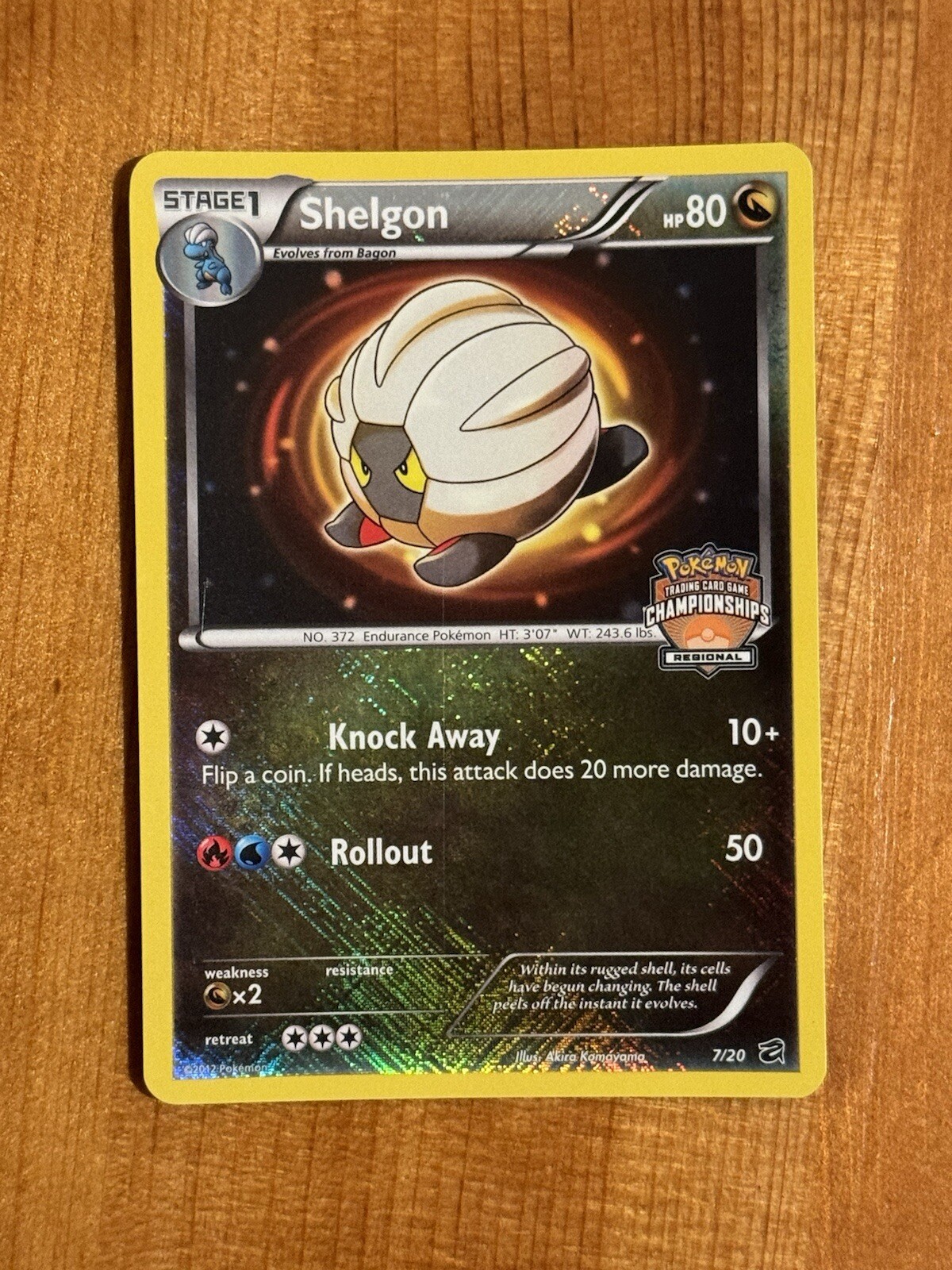 Shelgon 7/20, LP, Regional Championships, Crosshatch Promo, Pokémon TCG Cards