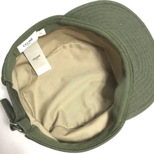 CELINE 2AUR5769K Triomphe gabardine cotton army cap Hat cap cap cap cotton khaki - Bild 6 von 12