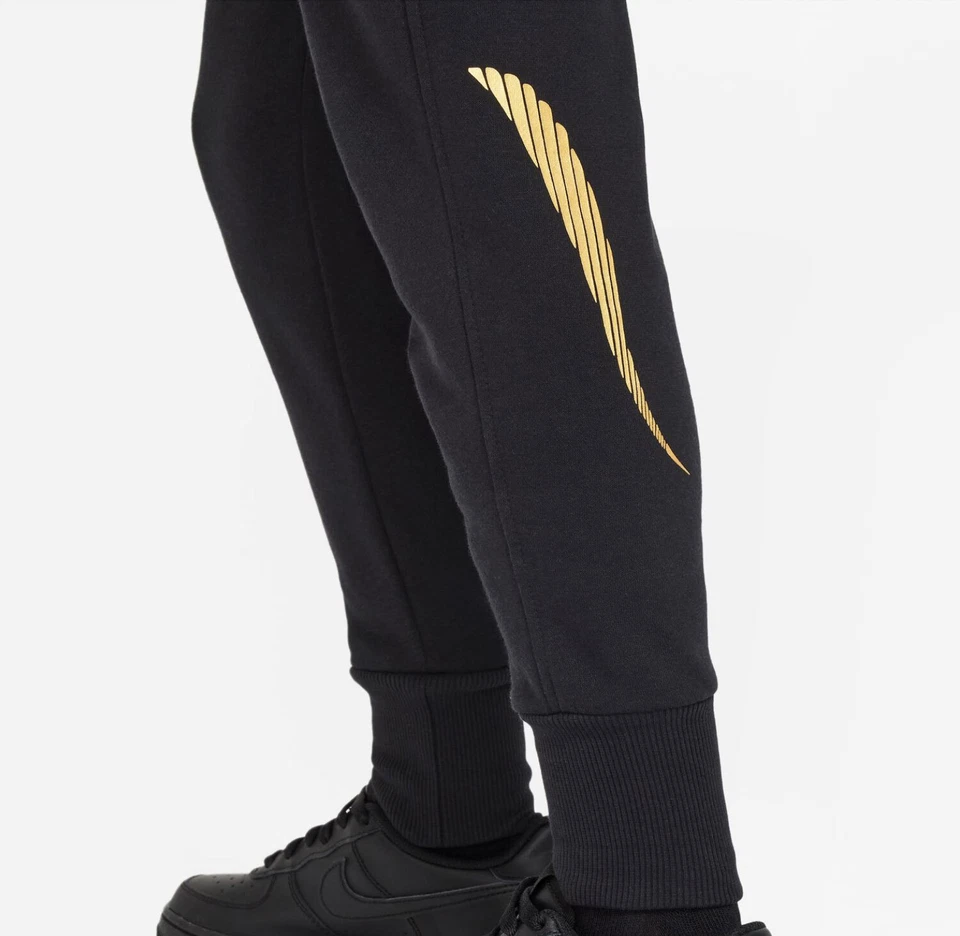 PANTALONI NIKE BAMBINA CLUB SHINE - FJ6162-010 col. nero/oro - Immagine 4 di 4