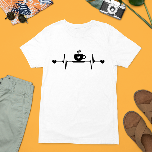 Cup Heart Beat T-shirt Tea Coffee Hot Cold Lovers Addiction Funny Quote Gifts - Picture 18 of 22