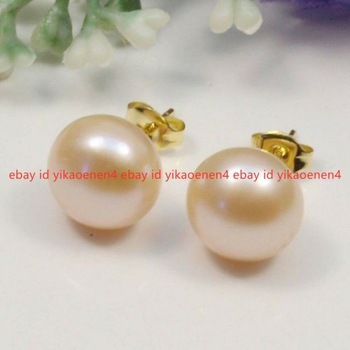 Real 7-12MM Freshwater Natural Multi-color Pearl Stud Earring - Picture 11 of 17