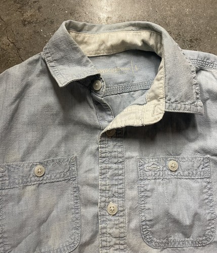 Gap Kids Button Up Short Sleeve Blue Shirt Girls Size Large 10-11 - Picture 2 of 6