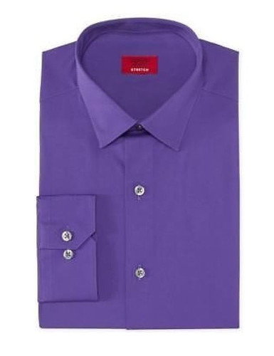 Nwt $89 Alfani Men Slim-Fit Stretch Purple Long-Sleeve Dress Shirt 15-15.5 34/35