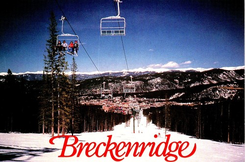 Postcard Breckenridge Colorado Ski Mountains Chairlift - Picture 1 of 2