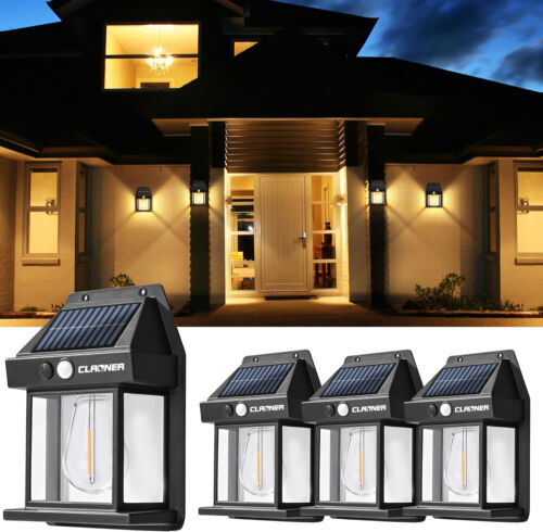 Solar Lights Outdoor Dusk to Dawn Motion Sensor Security Wall Sconce Lantern