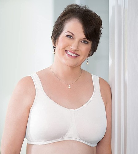American Breast Care Mastectomy Bra Jacquard Soft Cup Size 36A White - Picture 2 of 2