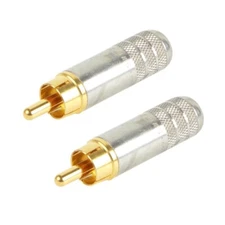 Switchcraft 3502AAU RCA Male Nickel/Gold w/Solder Terminals - 2 Pack