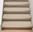 Set of 12 ATTACHABLE Carpet Stair Treads 8"x30" IVORY CREAM runner rugs