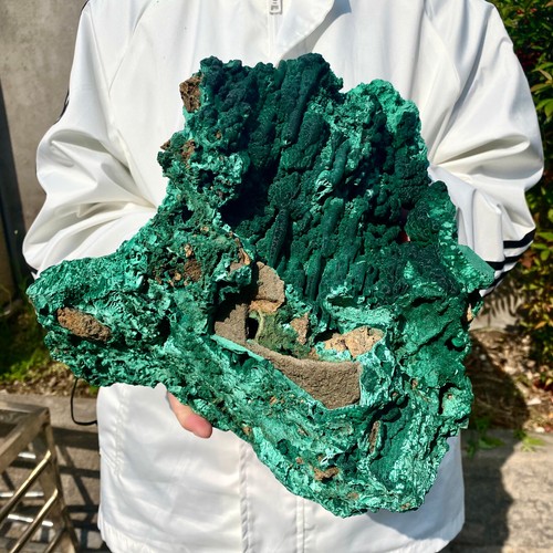 19.5LB Natural rare large velvet Malachite transparent cluster rough mineral sam - Picture 3 of 23
