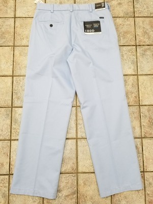 IZOD Mens American Chino Flat Front Pant Wrinkle Choose 30 32 36 44 48 Khaki NWT