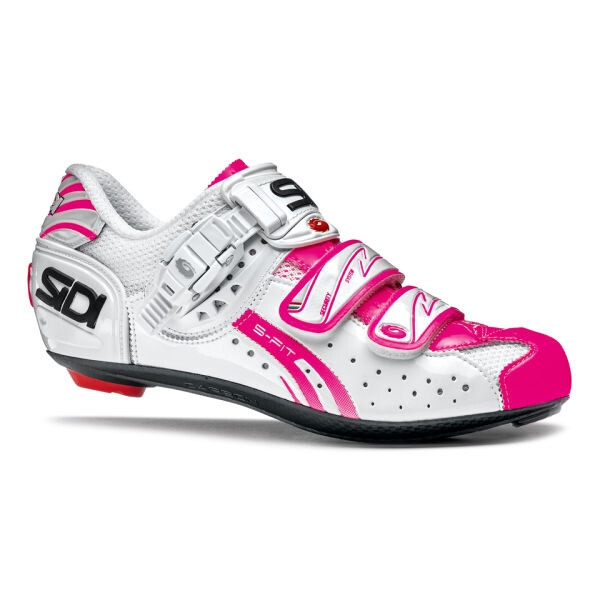 Sidi Genius Passform Damen Carbon Fahrradschuhe Weiß/Pink Fluoreszierend Sidi Genius Passform Damen Carbon Fahrradschuhe Weiß/Pink Fluoreszierend