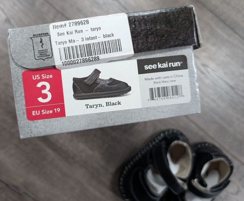 Baby Girl Clothes New See Kai Run Taryn Black Size 3 Dress Shoes - Picture 2 of 6