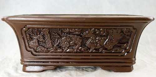 Vintage Yixing Zisha Bonsai Pot, Cactus & Succulent Planter + Mesh - 12"/15.5" - Picture 2 of 8