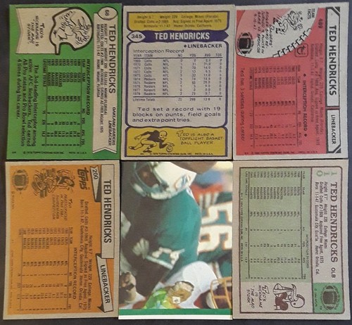 Ted Hendricks Vintage Football Card Lot (6 ct) Oakland Raiders 1978-84 Topps - Picture 2 of 2
