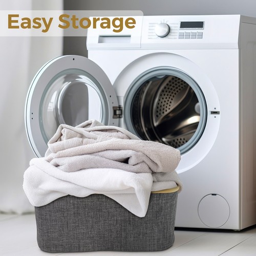 Foldable Storage Laundry Hamper Clothes Basket Washing Bag Bin Organizer Large - Picture 4 of 12