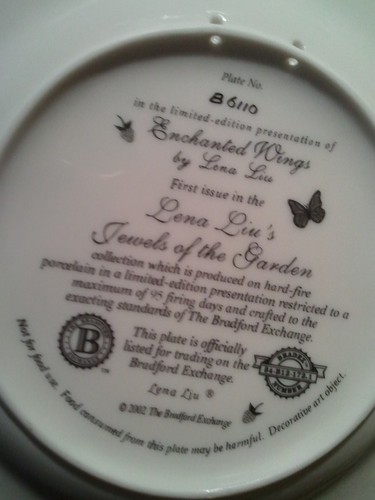 "Enchanted Wings" The Bradford Exchange Collectors Limit # Plate ~ By Lena Liu - Picture 2 of 8