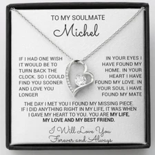 Custom To My Soulmate Necklace, Wife Girlfriend Birthday, Christmas Gift