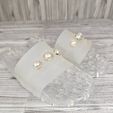 KARL LAGERFELD Tula Rubber Pool Slide Sandals Transparent Clear - Women's Size 7