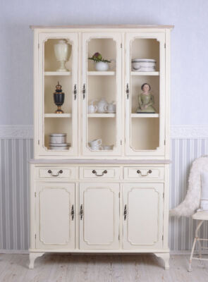 Gustavianischer Buffetschrank Küchenschrank Weiss Geschirrschrank Küchenbuffet