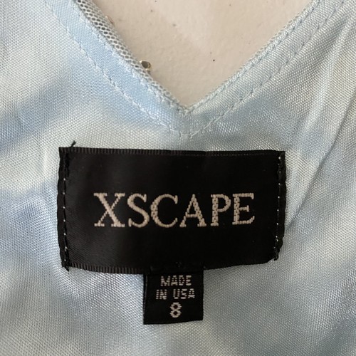 XSCAPE Woman’s Blue Beaded V Neck Sleeveless Cocktail Party Dress Size 8. - Picture 7 of 13