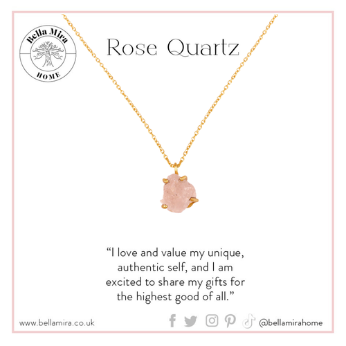 Collar de Cristal de Cuarzo Rosa Crudo Cumpleaños Rosa Relaciones Amorosas Piedra Regalo - Imagen 2 de 9