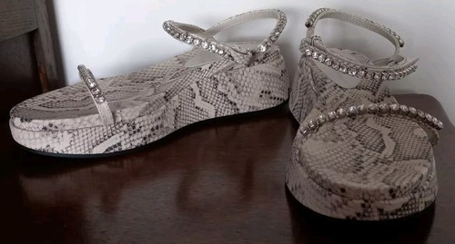 NEXT Platform Sandals UK6.5 Snakeskin Pattern Jewel Adjustable Ankle Strap New - Picture 18 of 20