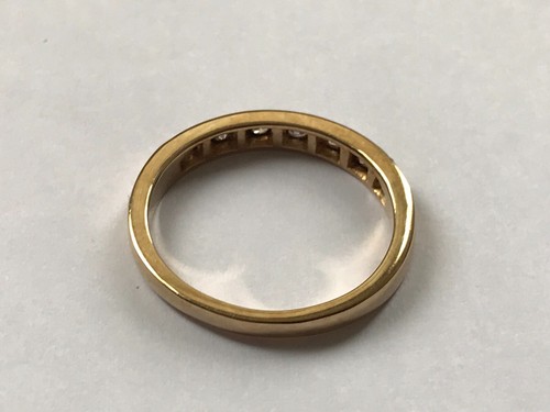 0.20ct Diamond Half Eternity 9ct Gold Vintage Ring Size O - Picture 11 of 15