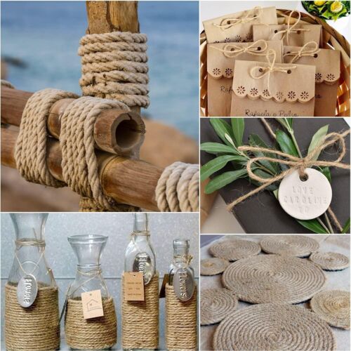 6mm Jute Rope 164 Feet/50 m Twine Natural Hemp Rope Heavy Duty DIY Arts Crafts - Picture 4 of 7