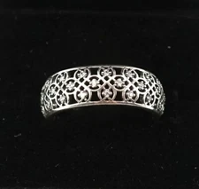 Pandora Sterling Silver Clear Intricate Lattice Ring Size: 52 (6)