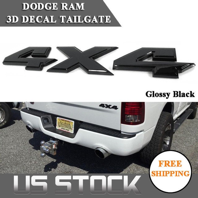 GENUNE Glossy Black RAM 4X4 Emblem Badge 3D Nameplate for Dodge 1500 2500 3500