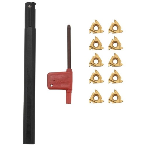 1/2 Inch Lathe Threading Boring Bar with 10Pcs 16IR AG60 Internal Threading CaK6 - Picture 1 of 8