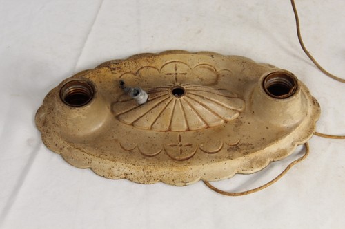 Antike Art Deco Leuchte Dual Light Sockets Leuchte #1 John C Virden Co. - Bild 7 von 19