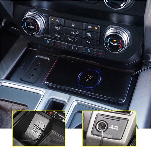 Für Ford F150 LTD SVT Raptor 2017-2020 Auto Mittelkonsole Wireless Ladegerät 12V - Picture 4 of 6
