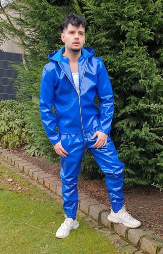 Maßanfertigung Lack Jacke Kapuzenjacke in Vinyl Qualität diverse Farben Kapuze - Picture 27 of 49