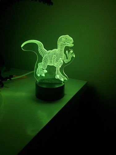 3D Dinosaur Night Light - 3D Illusion Lamp Three Pattern and 7 Color Change Deco - Picture 8 of 16
