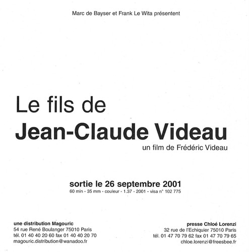 Dossier de presse Le Fils de Jean-Claude Videau de Frédéric Videau - Afbeelding 2 van 5