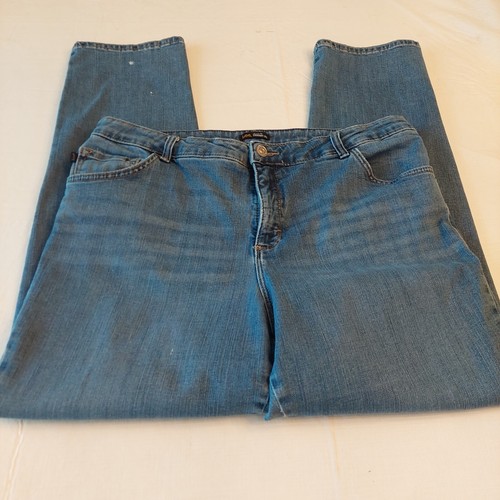 Lee Classic Fit Straight Leg High Rise Medium Wash Blue Denim Jeans Size 16W - Picture 4 of 14