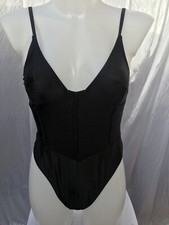 Twiin Swimwear Kokomo One Piece Open Back Thong Sleek Swimsuit Black Size S BNWT