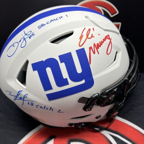 Eli Manning Tyree Manningham Signed NY Giants Lunar Eclipse Flex Helmet Fanatics
