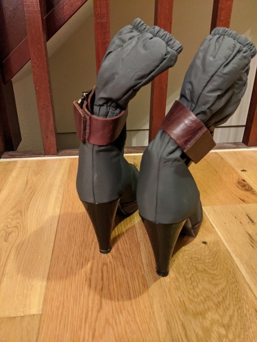 WORN ONCE - VGC - Lola Cruz platform heel space boots grey brown 37 / UK 4 - Imagen 4 de 6