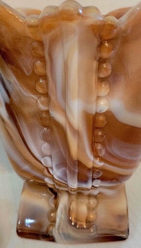 VTG Imperial Caramel Slag Glass Candy Dish Vase Scalloped Trim with Lid-Rare - Picture 8 of 12