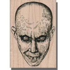 Wood Rubber Stamp, SCARY VAMPIRE, Halloween, Horror Movie, Monster,Nosferatu,Man